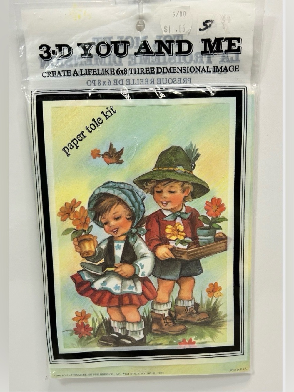 Vintage 3D Paper Tole Kit, "You and Me" Image (1996)